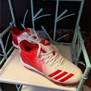 Adidas Red and White Sports Cleats